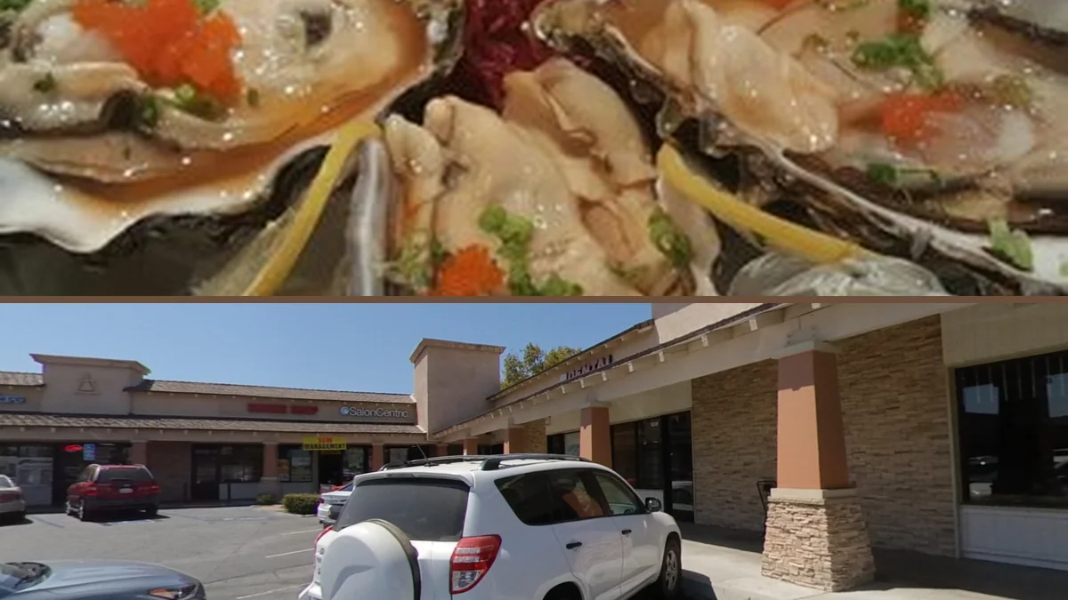 Fresh rolls and small plates on display.
